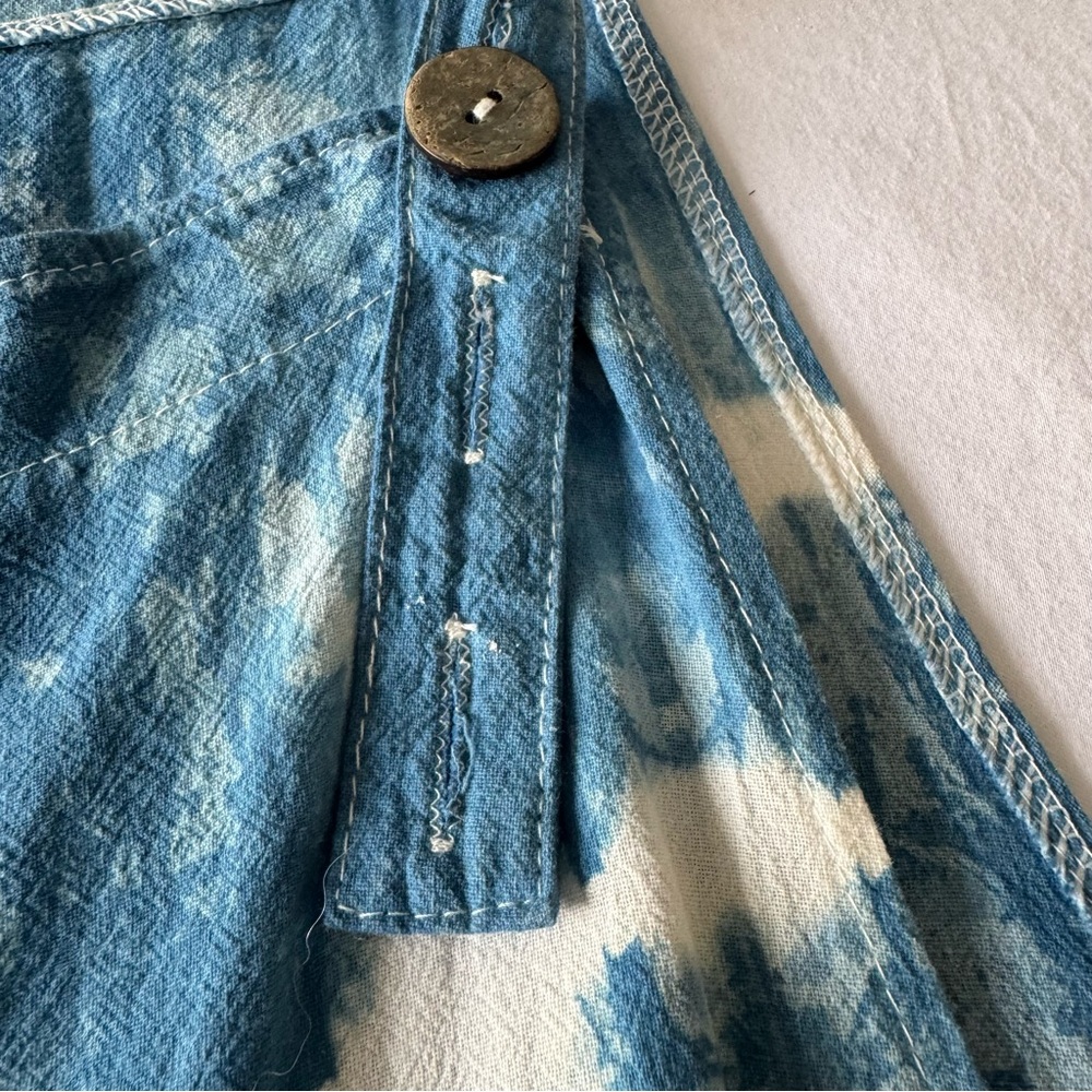 Shibori Indigo Baggy Overalls (hand dyed) - Picture 3 of 4